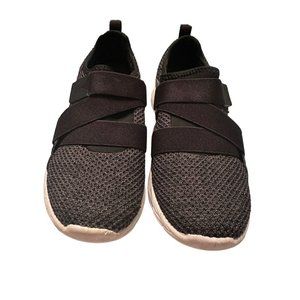 Vionic Womens Size 7.5 Aimmy Shoes Hook Loop Sneakers Walking Gray‎ & Black #S18